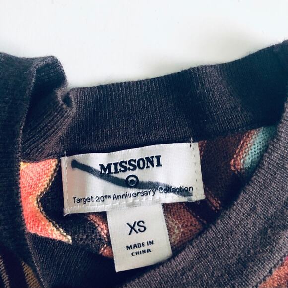 Missoni Target Girl's SZ XS Chevron Stripe Sweater Dress Brown Sleeveless - Picture 4 of 9